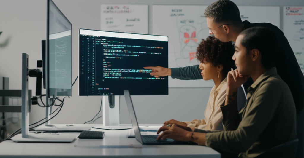 Developers collaborating